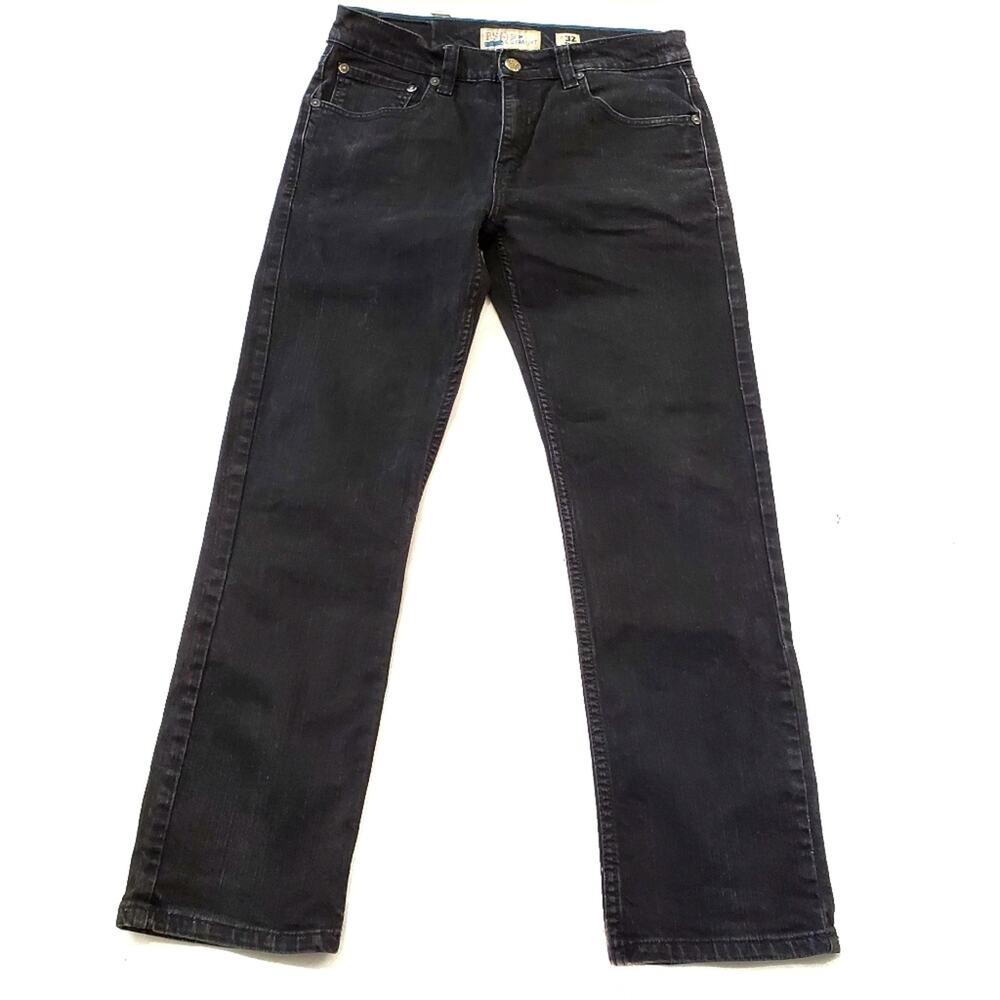 RSQ 32x30 Slim Straight Black Fade Wash Denim Jeans Skater Preppy Classic